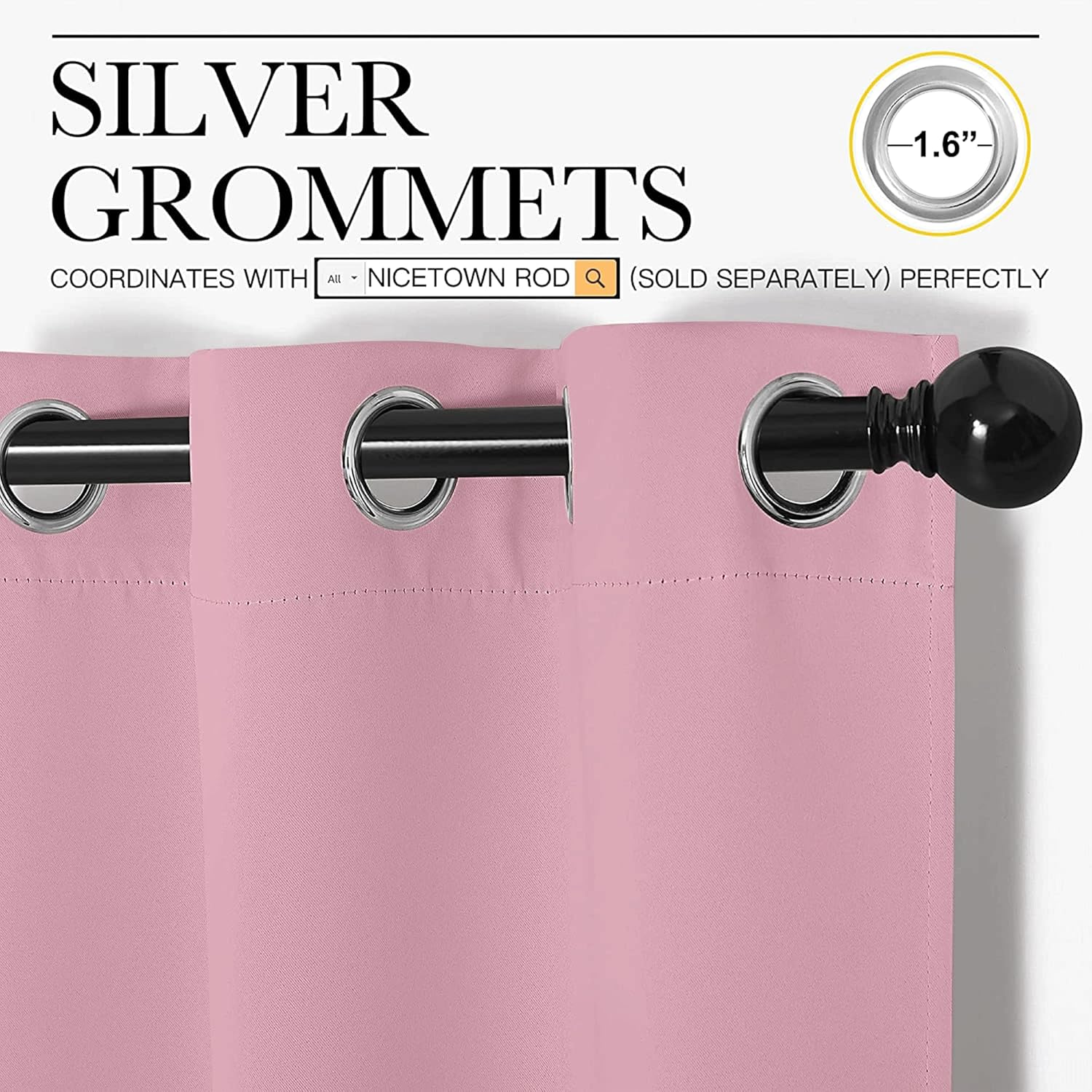 Nicetown Blackout Curtain Panel Grommet - Home Decorations Thermal Insulated Solid Grommet Top Blackout Living Room Panels/Drapes for Gift…
