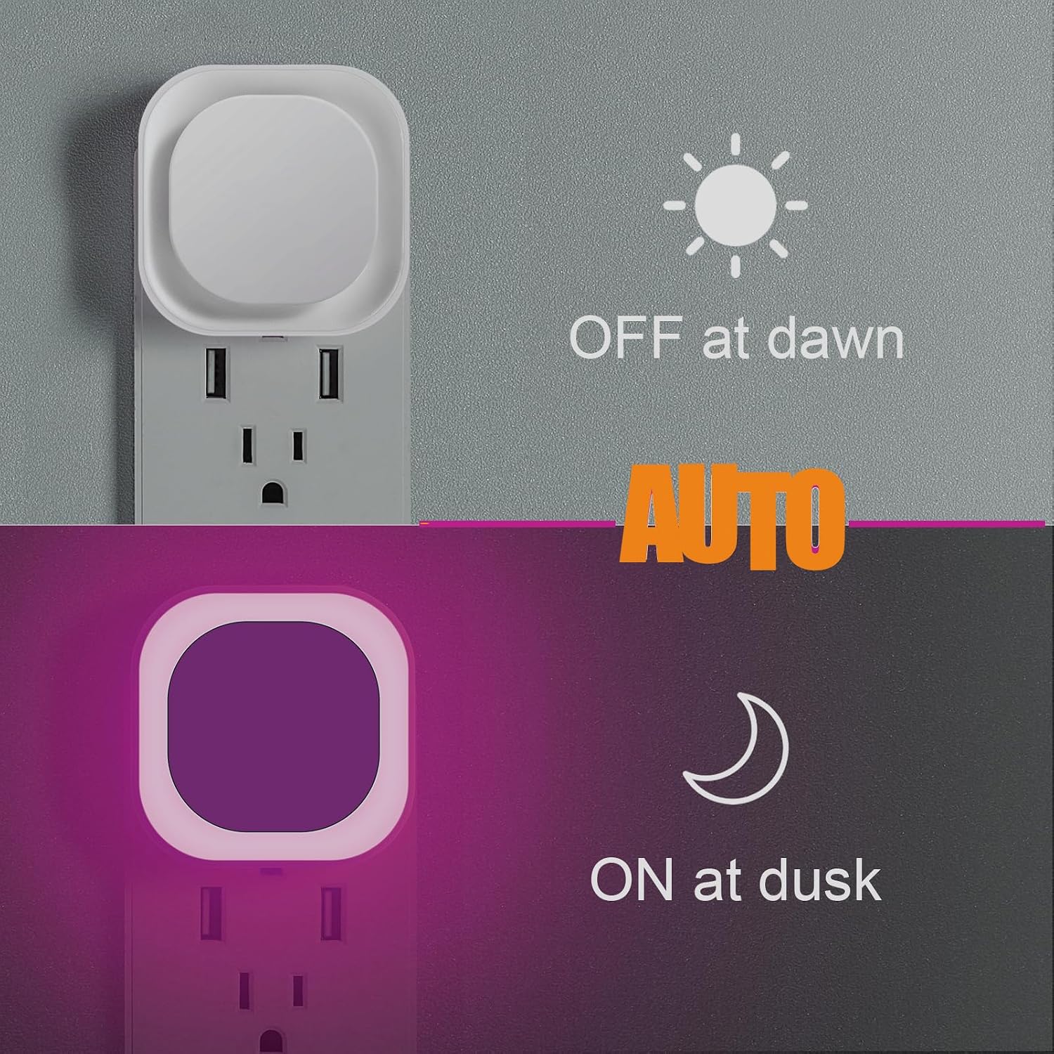 YUNLEX 2 Pack Plug in Pink Night Light, Dimmable, Auto ON/Off, Dusk to Dawn, Eye-Caring Glow for Princess-Themed Bedroom, Bathroom…