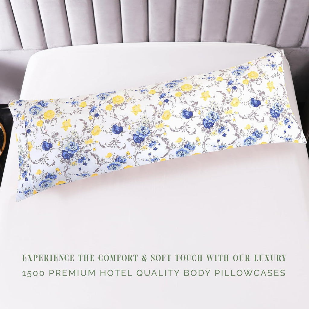 Elegantcomfort Elegant Comfort Ultra Soft 1-Piece Set Floral Print Pillowcases - 1500 Hotel Quality Microfiber, Soft and Smooth Hidden Zipp…