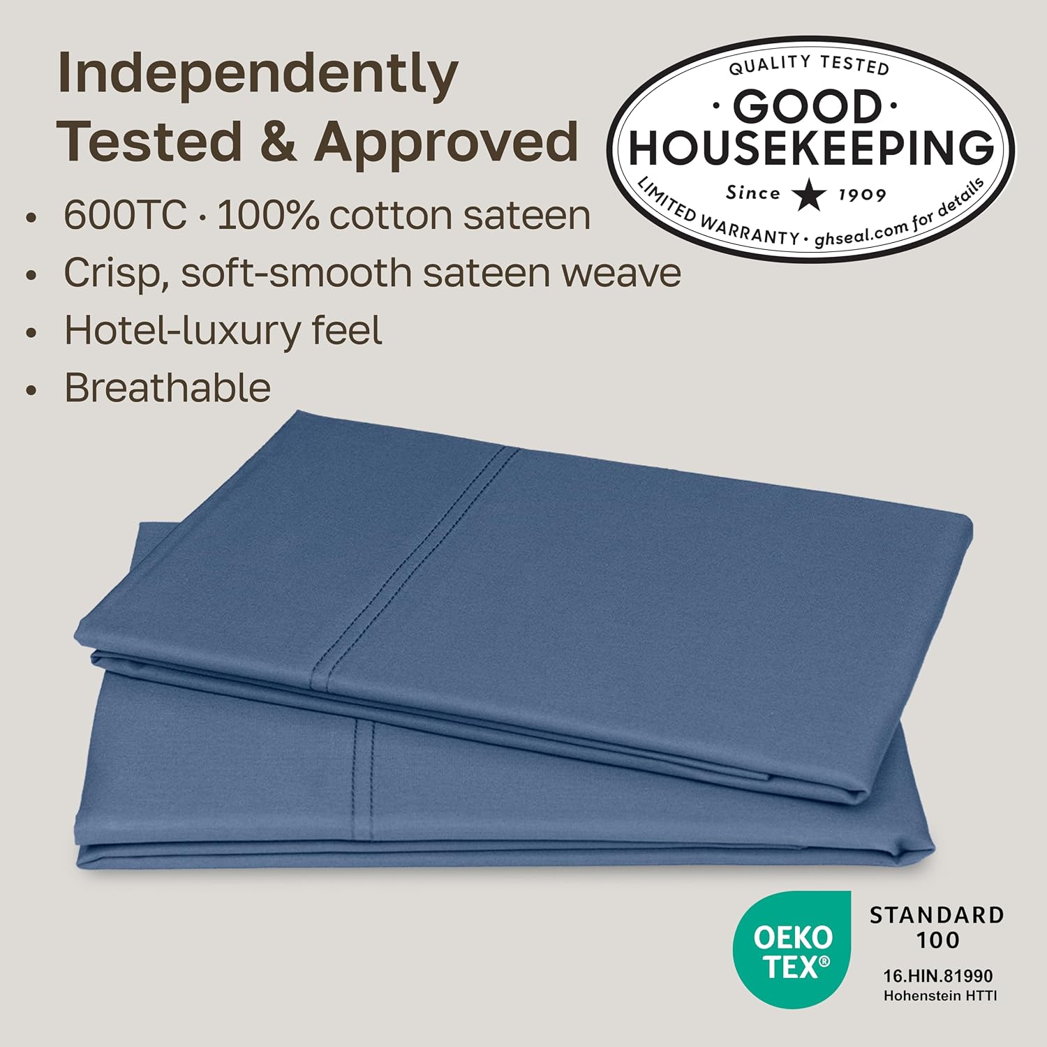 CaliforniaDesignDen CALIFORNIA DESIGN DEN Luxuriously Soft Hotel Quality 600 Thread Count, 100% Cotton Set of 2 Cases, Crisp & Cool Pillow…