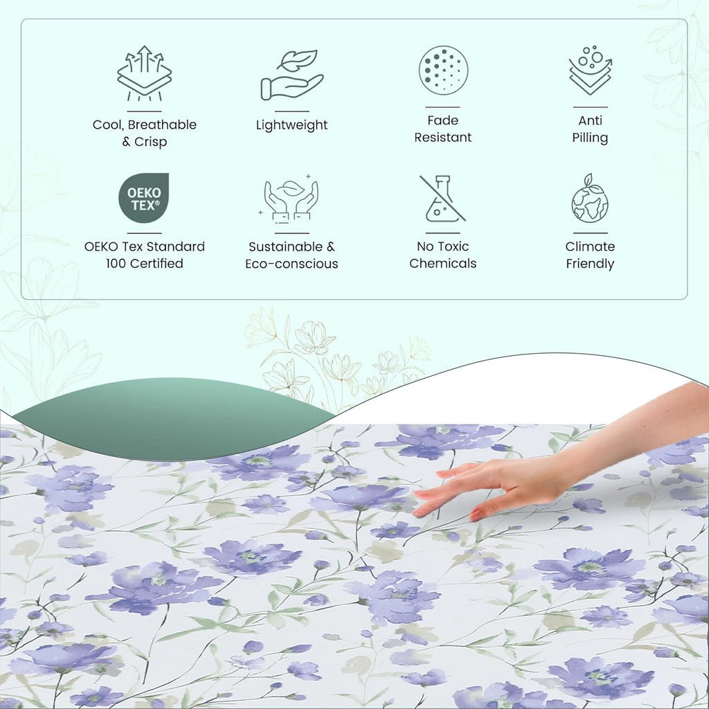 Featherstitchnewyork Feather & Stitch Softest 100% Cotton Sheets, 300 Thread Count Percale Weave Bedding, 16" Deep Pocket, Cooling Sheets,…