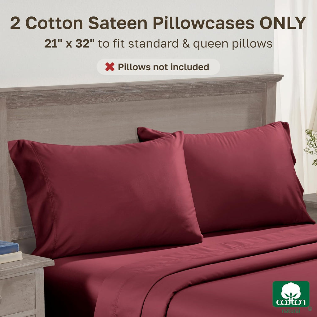 CaliforniaDesignDen California Design Den Pillowcases Queen/Standard Set of 2 - 600 Thread Count, Soft 100% Cotton Standard Pillowcase, Cri…