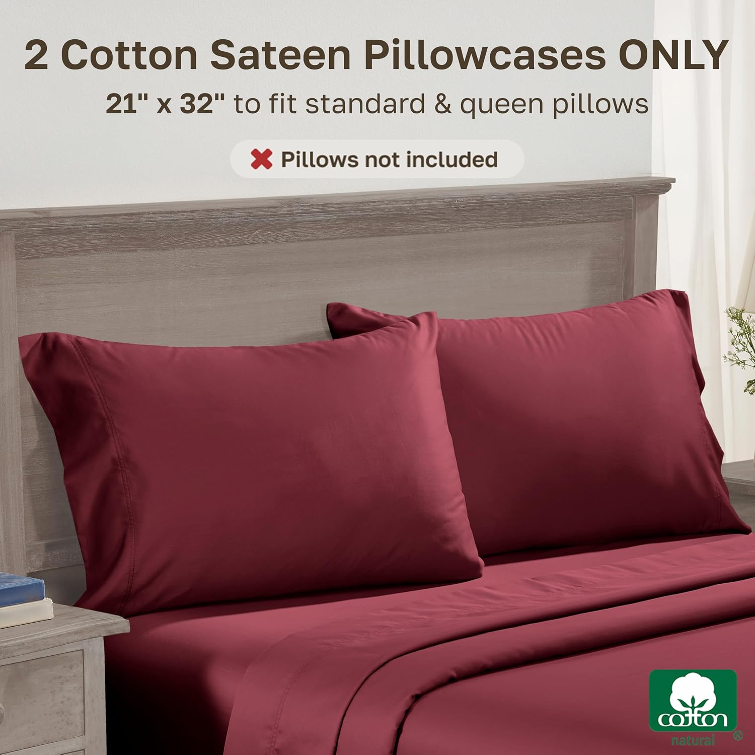 CaliforniaDesignDen California Design Den Pillowcases Queen/Standard Set of 2 - 600 Thread Count, Soft 100% Cotton Standard Pillowcase, Cri…