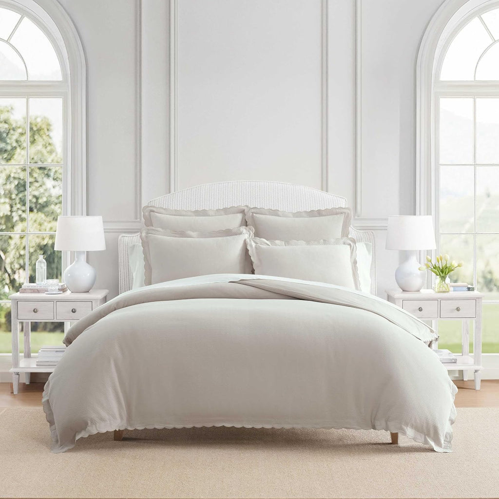 MarthaStewart Martha Stewart - King Duvet Cover Set, 100% Soft Cotton Blend Bedding, Corner Ties & Button Closure, 3 Piece Bed Set with Mat…