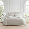MarthaStewart Martha Stewart - Queen Duvet Cover Set, 100% Soft Cotton Blend Bedding, Corner Ties & Button Closure, 3 Piece Bed Set with Ma…