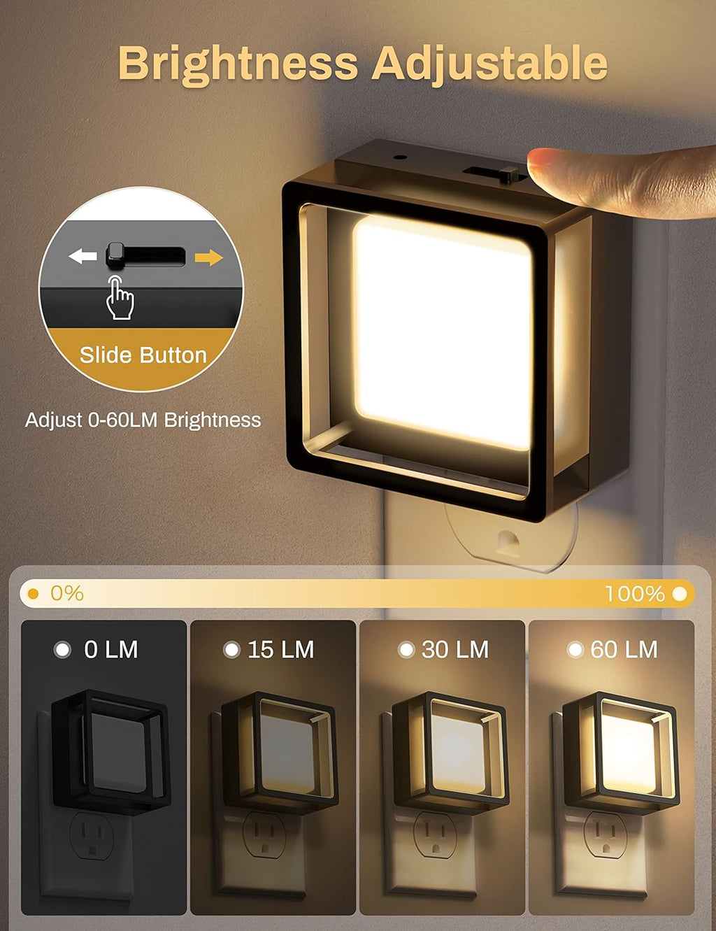LED Night Light, DORESshop Night Lights Plug Into Wall [4 Pack] with Dusk-to-Dawn Sensor, Dimmable Nightlights, Adjustable Brightness for…
