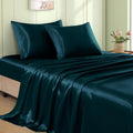 VACVELT 4pcs Dark Teal Satin Sheets King Size Bed Set, 15 Inch Deep Pocket Silky Satin Sheet Set, Soft Satin Bedding Set Cooling & Luxury…