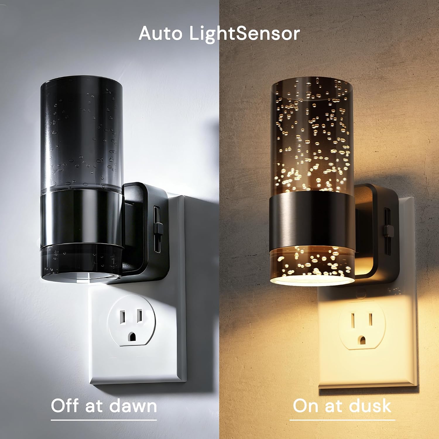 L LOHAS LED Night Lights Plug into Wall, Acrylic Bubble Night Light, Dimmable Nightlight with 0-100 LM, 3000K Plug in Night Light with…