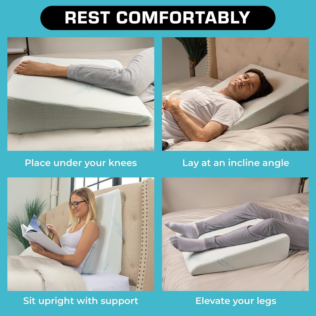 Xtreme Comforts Wedge Pillow Headboard | 7 Inch Bed Wedge Pillow Cushion for Sleeping, Reading, and Lounging | Multi-Use Support for…