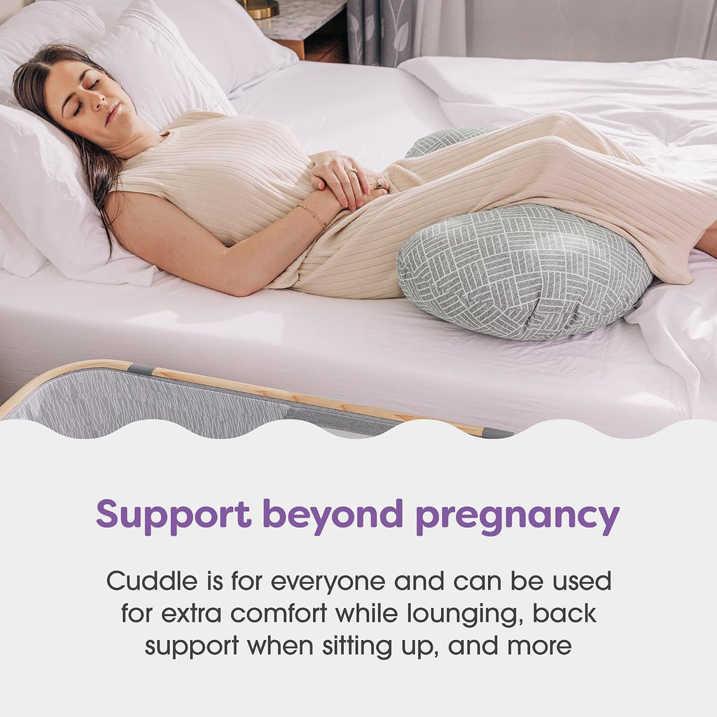 Boppy Cuddle Pregnancy Pillow - Compact Ergonomic Maternity Pillow, Versatile Support, Great Side Sleeper Pillow, Washable, with Cooling…