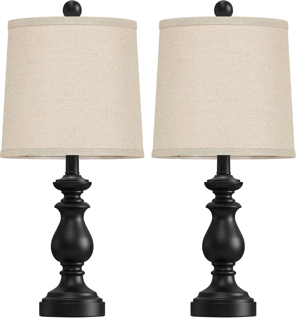 PARTPHONER Traditional Table Lamp Set of 2, Rustic Farmhouse Table Lamps for Living Room Bedroom, 22" Bedside Desk Lamps Vintage…