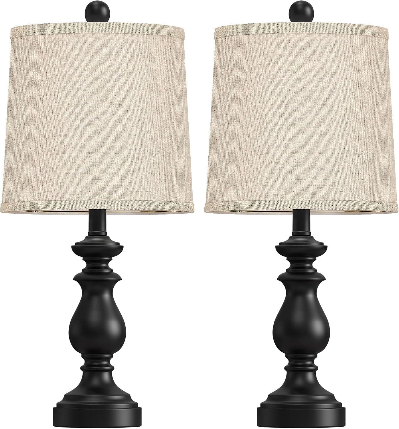 PARTPHONER Traditional Table Lamp Set of 2, Rustic Farmhouse Table Lamps for Living Room Bedroom, 22" Bedside Desk Lamps Vintage…