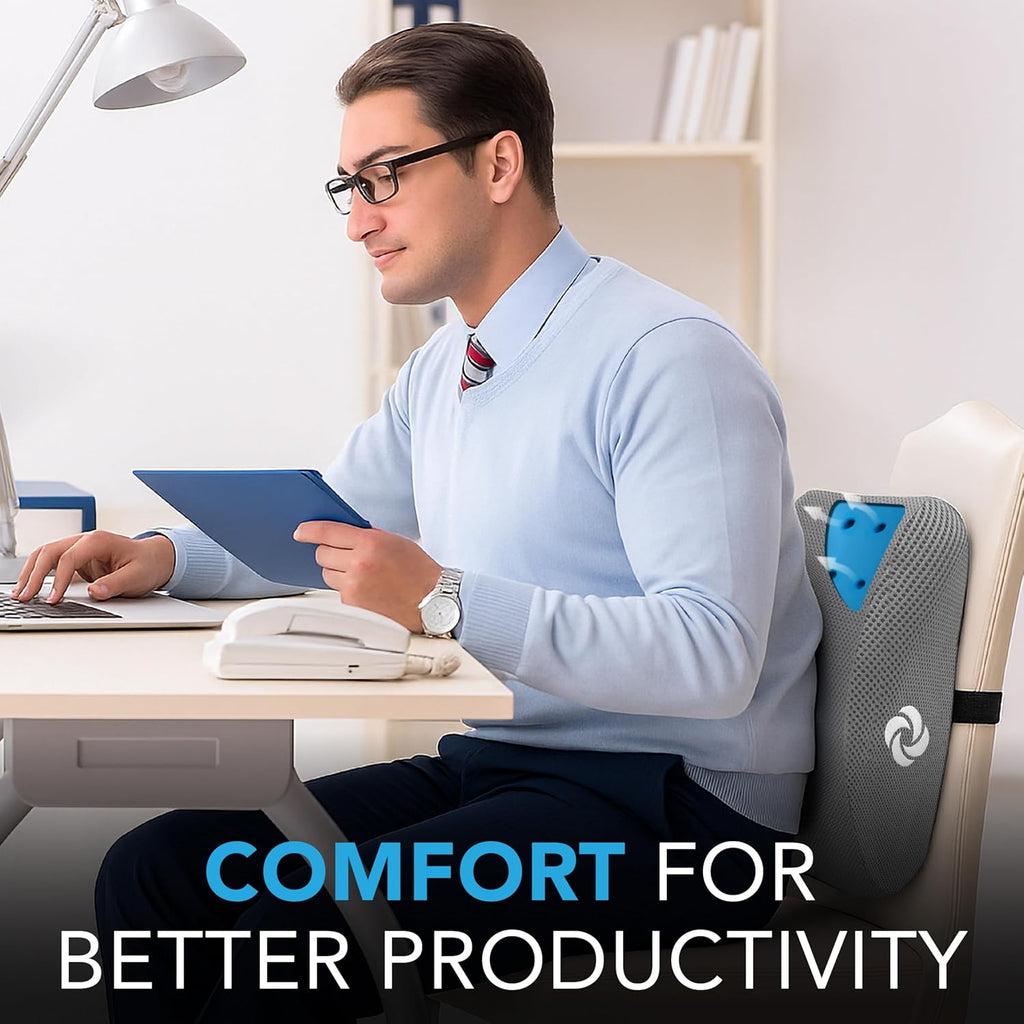 Samsonite Memory Foam Lumbar Support Pillow for Office Chair, Gaming Chair, or Car-Ergonomic Back Cushion-Home Essentials for Sitting…