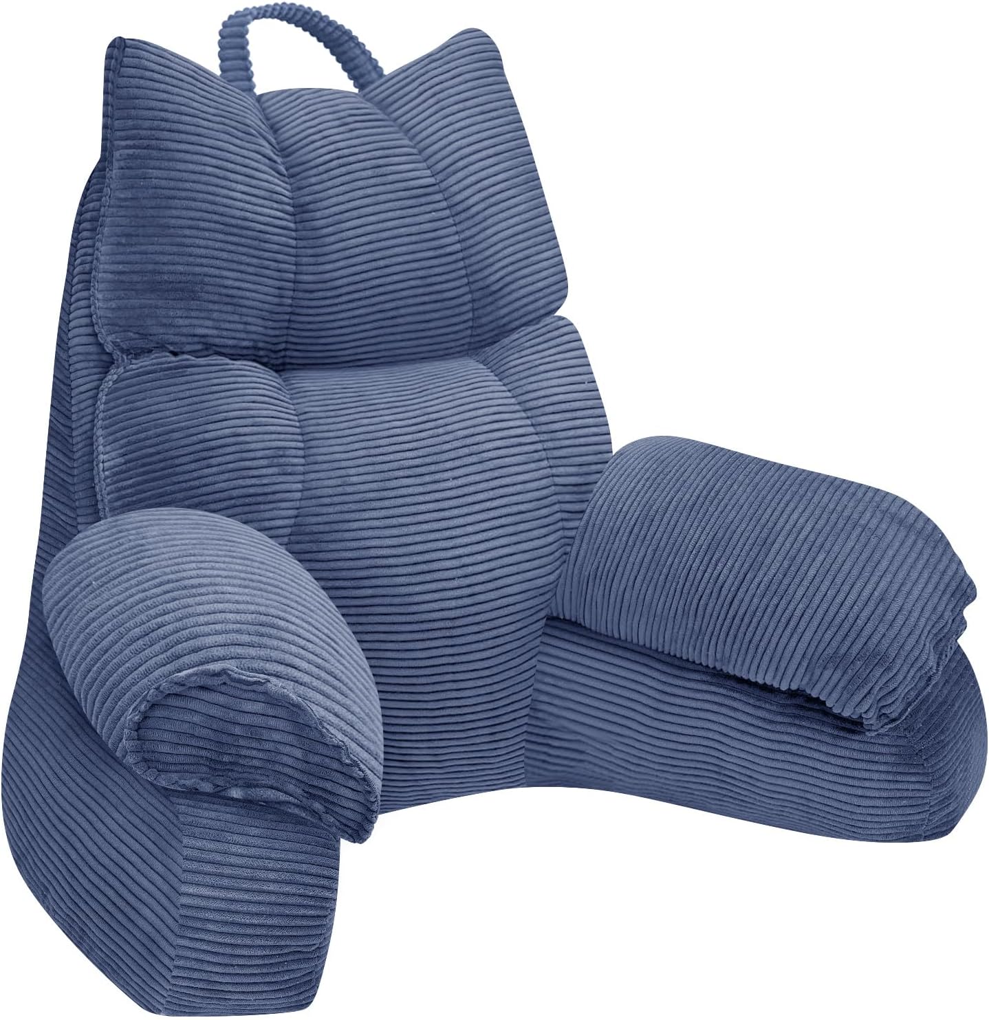 RRPAHWTV Reading Pillow for Bed with High Arm Rests, Back Support Pillow for Sitting Up in Bed with Shredded Memory Foam for Reading, TV…