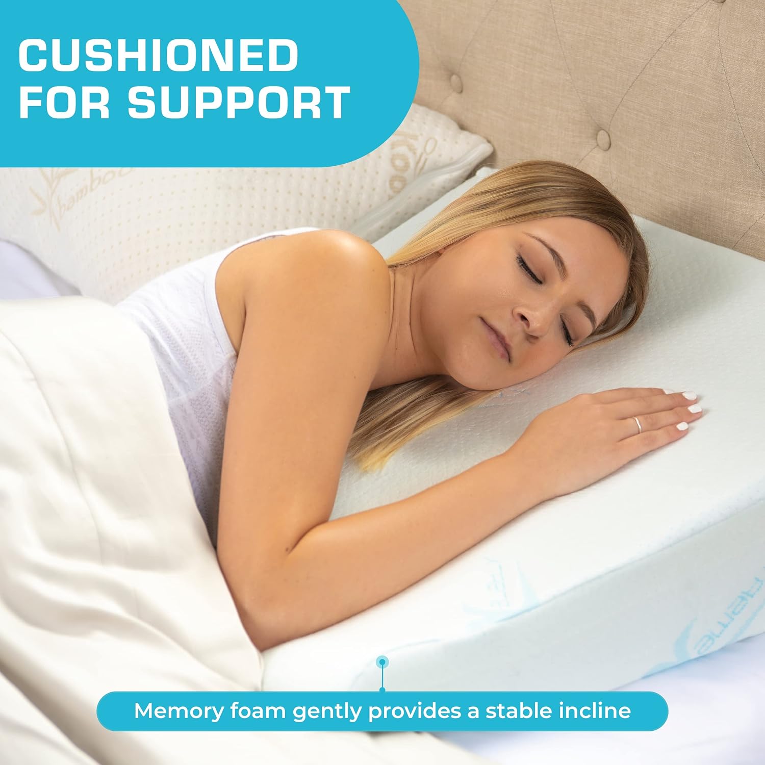 Xtreme Comforts Wedge Pillow Headboard | 7 Inch Bed Wedge Pillow Cushion for Sleeping, Reading, and Lounging | Multi-Use Support for…