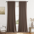 Guken 100% Blackout Curtains 108 Inch Length 2 Panels Set for Living Room Bedroom Back Tab Thermal Insulated Black Out Linen Drapes Room Da…