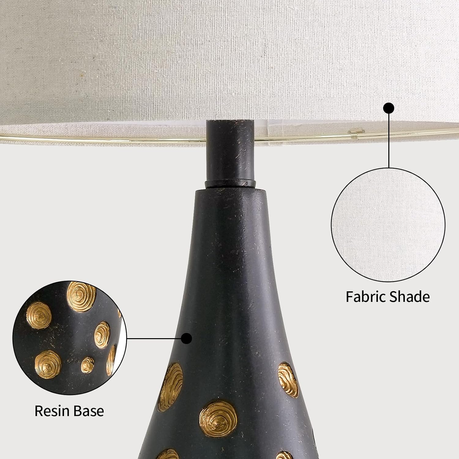 BOBOMOMO 26” Table Lamps Set of 2 for Living Room Bedroom, Modern Gold Accent Bedside Lamps with Linen Shade & Rotary Switch, Modern…