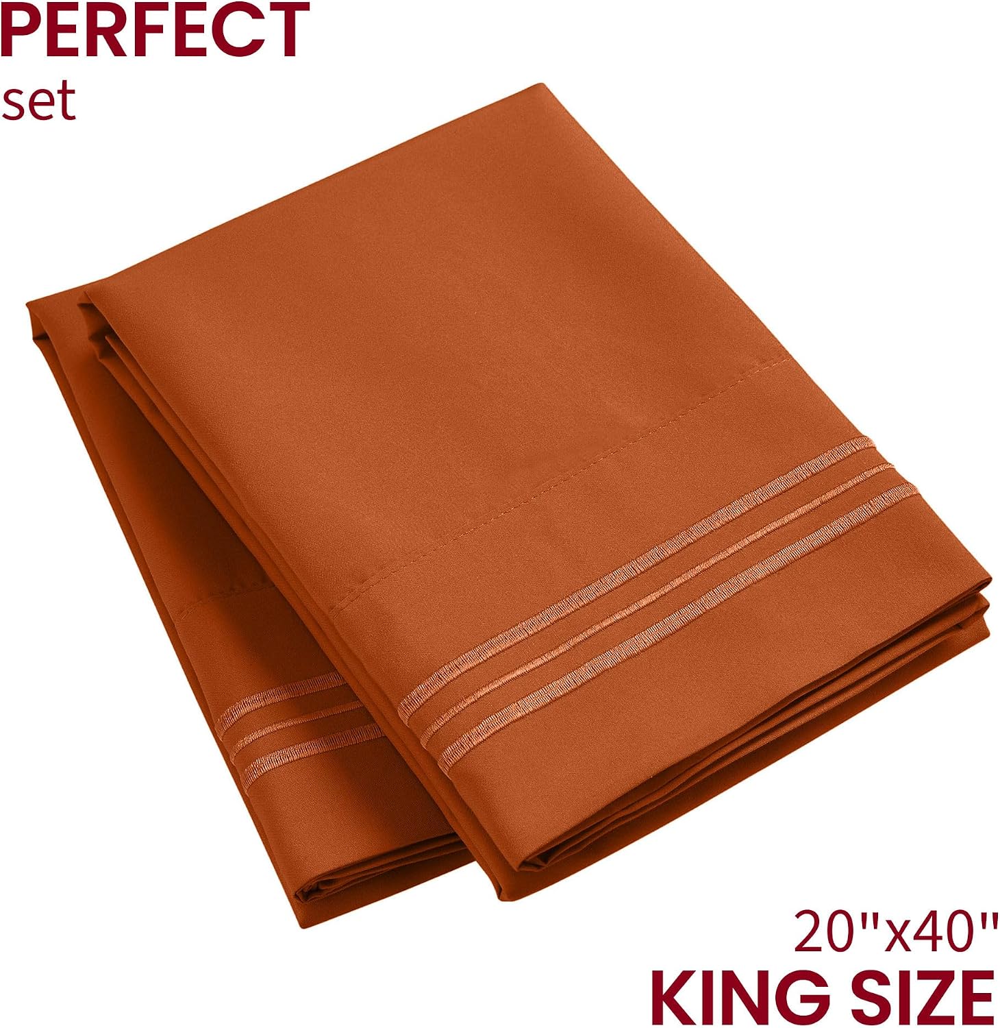 Mellanni Pillow Cases - Luxury, Extra Soft, Cooling Pillow Covers - 2 PC Iconic Collection Pillowcases - Envelope Closure (King 20" x 40",…