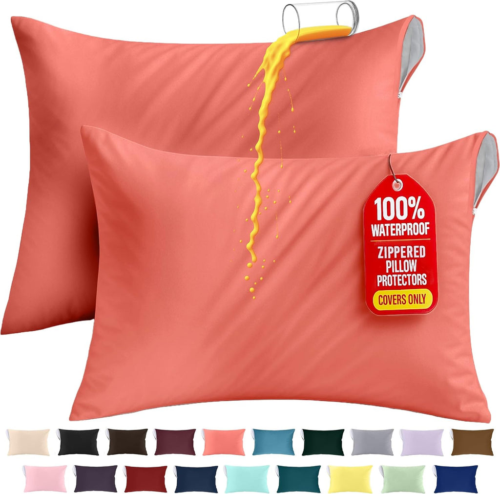 Utopiabedding Utopia Bedding 100% Waterproof Pillow Protectors with Zipper King Size (Set of 2), Bed Bug and Dust Mite Proof Zippered Pillo…