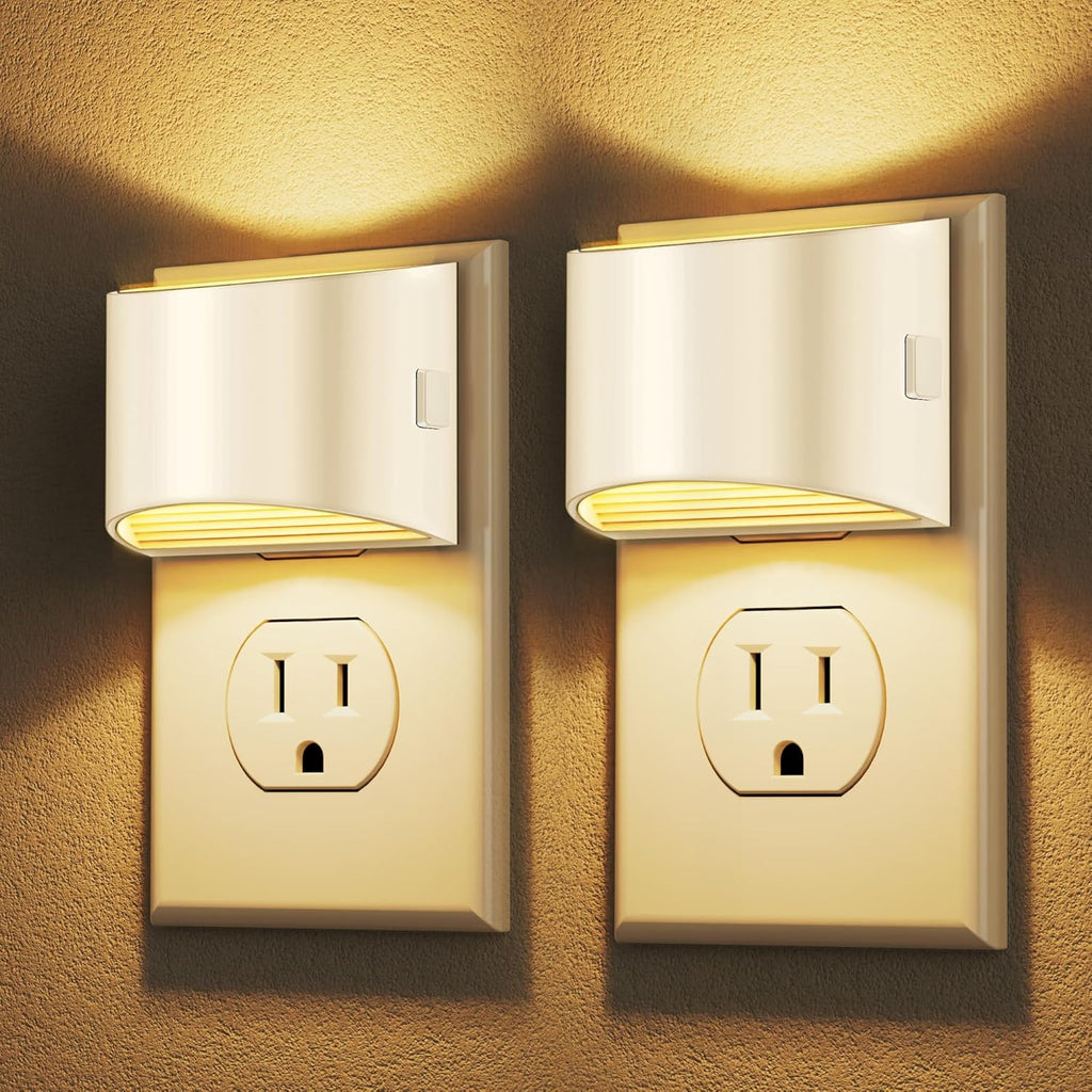 DORESshop LED Night Light[2 Pack], Night Lights Plug into Wall, 3 Level Brightness Adjustable Plug in Night Light, Dusk to Dawn Sensor…