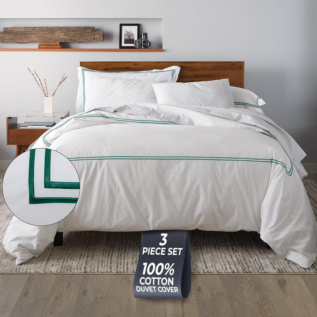 Ella Jayne Duvet Cover (3 Pcs), 100% Cotton Percale, King/Cal King, Soft Breathable & Lightweight Including Duvet Cover (1 Piece) 106 x…