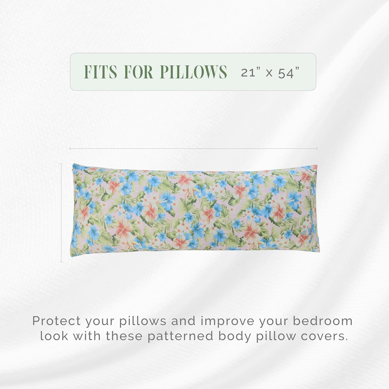 Elegantcomfort Elegant Comfort Ultra Soft 1-Piece Set Floral Print Pillowcases - 1500 Hotel Quality Microfiber, Soft and Smooth Hidden Zipp…