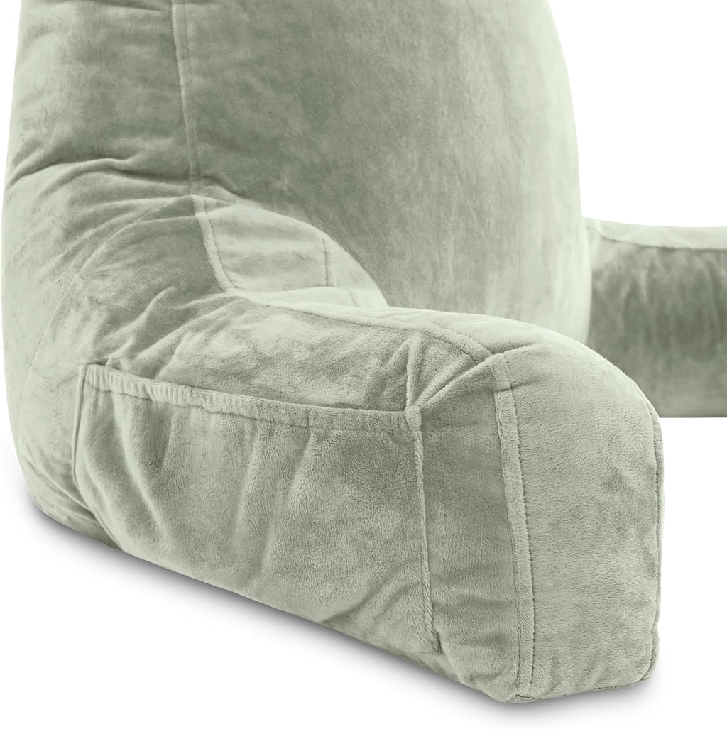 Husband Pillow XXL Reading Pillow for Bed Backrest with Arms - Desert Sage Adult - Unmatched Support Pillow for Sitting Up in Bed…