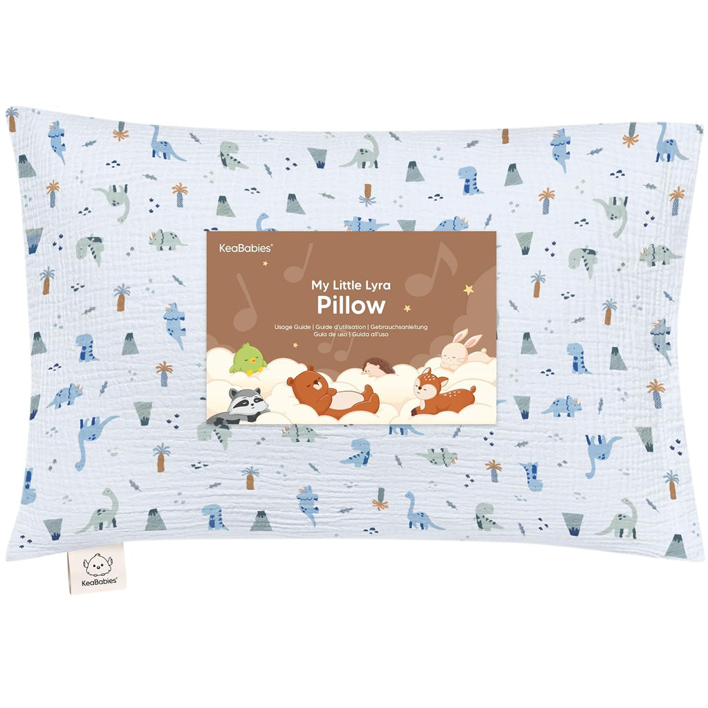 KeaBabies Toddler Pillow with Pillowcase – 13x18 Soft, Breathable Organic Cotton Muslin Kids Pillow for Sleeping, Travel, Preschool Nap…
