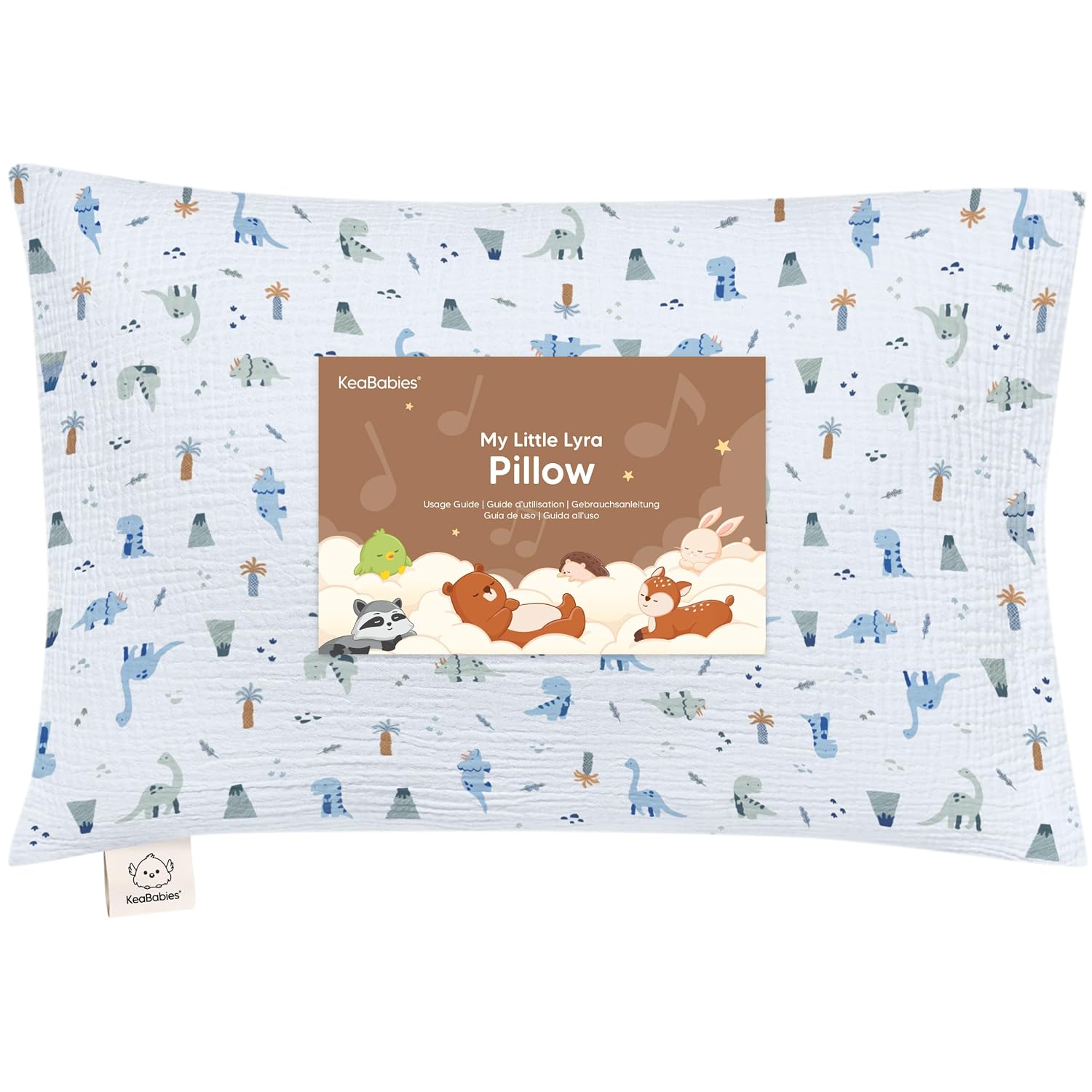 KeaBabies Toddler Pillow with Pillowcase – 13x18 Soft, Breathable Organic Cotton Muslin Kids Pillow for Sleeping, Travel, Preschool Nap…