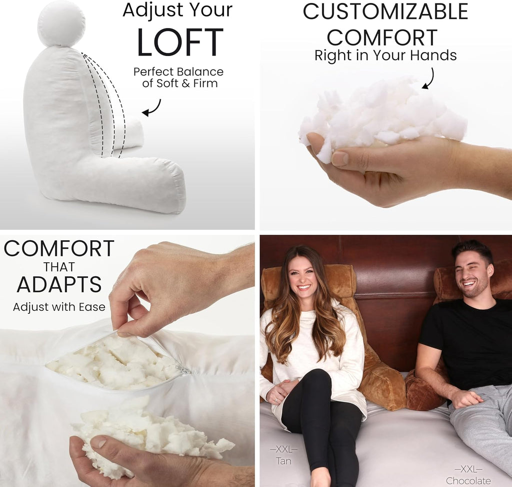 Husband Pillow XXL The Original for Adults - 30" Tall Backrest for Sitting Up in Bed - Firm Support Reading & Bed Rest Pillows for…