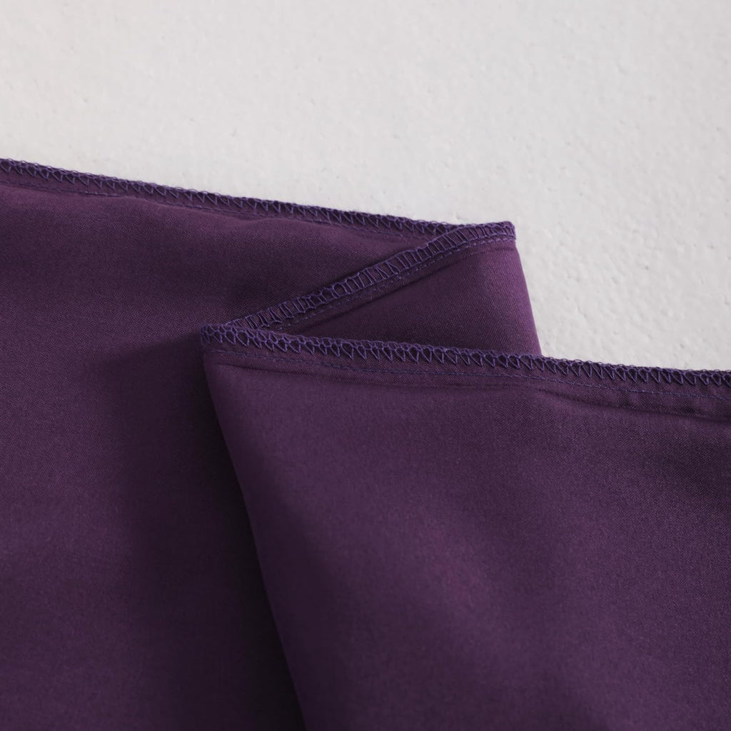 Ntbay 2 Pack Satin Standard Pillowcases for Hair and Skin, Luxurious and Silky Pillow Cases with Envelope Closure, 20x26 Inches, Eggplant P…
