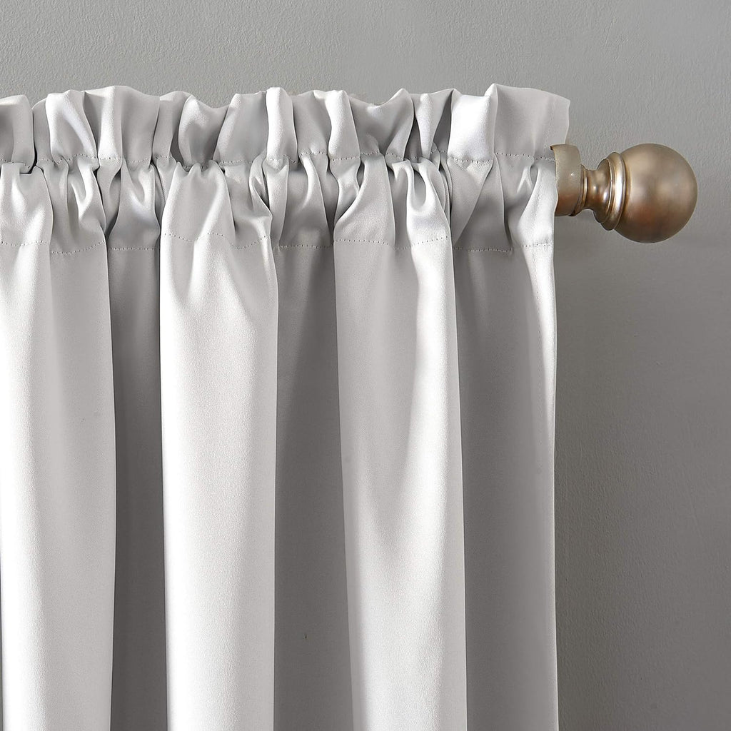 Sun Zero Oslo Theater Grade Extreme Total Blackout Rod Pocket Curtain Panel, 52" x 95", Pearl