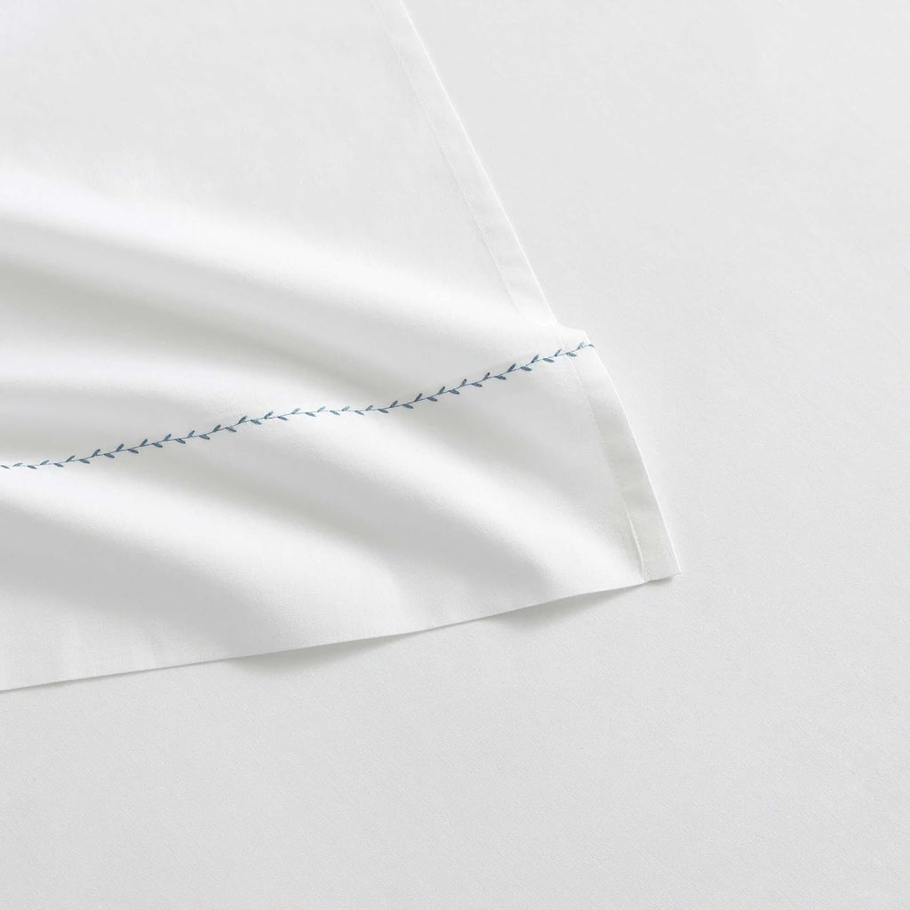 MarthaStewart Martha Stewart - Twin Size Sheets Set, Crisp & Tailored Cooling Sheets with a Smooth Cotton Percale Lightweight Feel - Bed Sh…