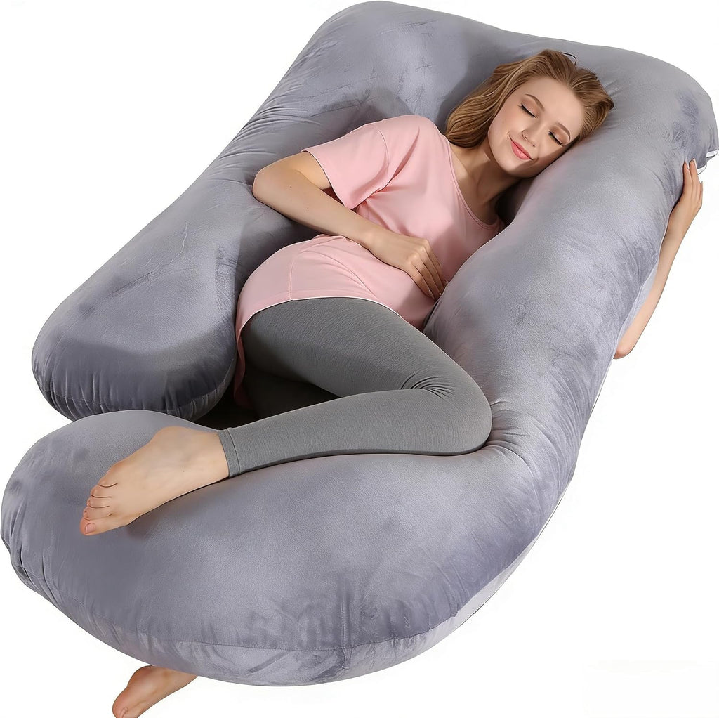 BATTOP Pregnancy Pillow for Sleeping, Full Body Maternity Pillow with Removable Washable Cover, Support for Back, Hips, Legs, Belly for…