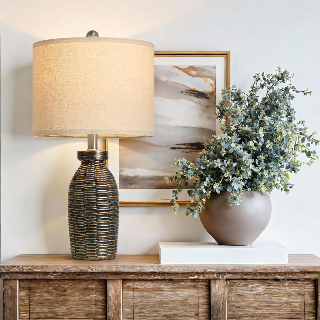 22.75" Table Lamps for Living Room Small Lamps for Bedroom Bedside Lamps Set of 2 Boho Lamps for Night Stands Nightstand Lamp Farmhouse…