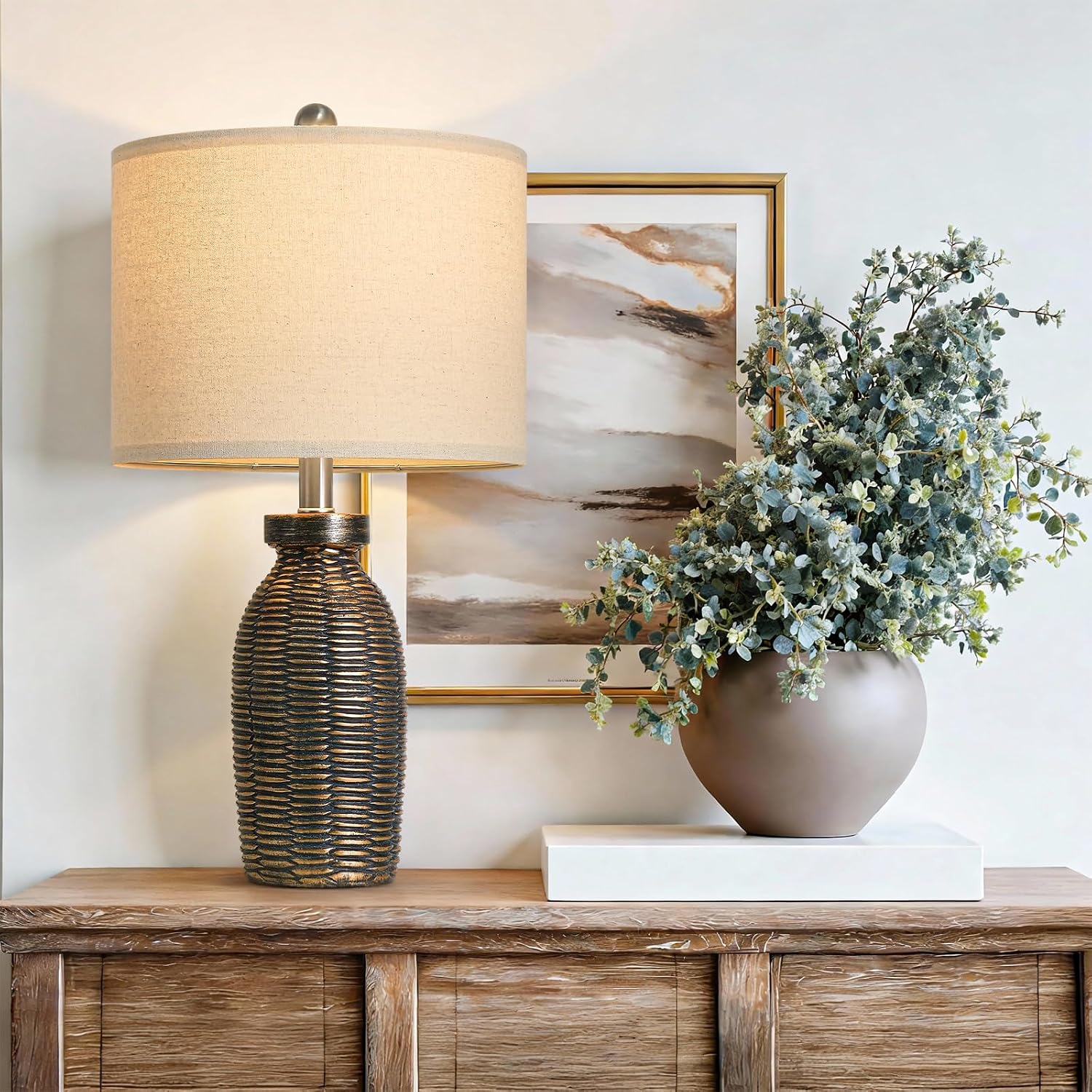 22.75" Table Lamps for Living Room Small Lamps for Bedroom Bedside Lamps Set of 2 Boho Lamps for Night Stands Nightstand Lamp Farmhouse…
