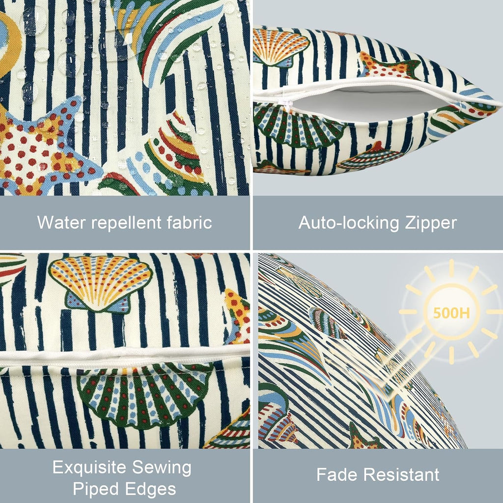 LVTXIII Outdoor/Indoor Pillow Covers, Patio Fade Resistant Throw Pillow Covers ONLY, Waterproof Farmhouse Accent Cushion Cases for Sofa…