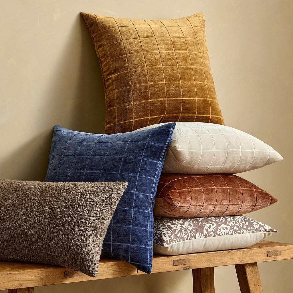 Miulee Decorative Chenille Check Throw Pillow Covers Vintage Plaid Couch Pillows 20x20 Inch Set of 2 Neutral Boho Farmhouse Cushion Covers…