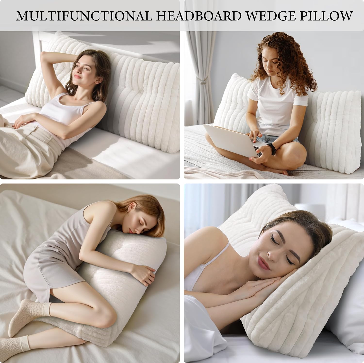 Headboard Pillow Twin XL, Triangular Wedge Pillow Headboard, Cushion Headboards Reading Pillows, Backrest Pillows for Sitting in Bed or…