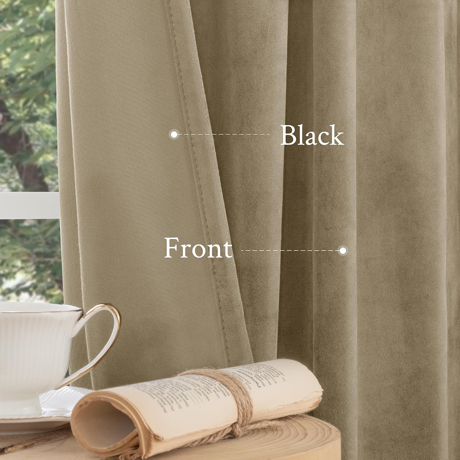 Lamit Velvet Curtains 102 Inch for Living Room, Thick Thermal Insulated Drapes Room Darkening Country Decor Back Tab and Rod Pocket Panels…