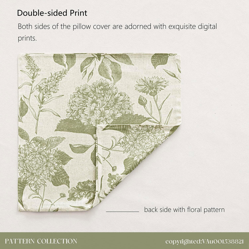 Foindtower Set of 2 Linen Floral Throw Pillow Covers Vintage Accent Print Decorative Cozy Cushion Covers Farmhouse Boho Home Decor for…