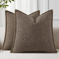 decorUhome Summer Decorative Throw Pillow Covers 18x18 Set of 2 Square Faux Linen Farmhouse Pillow Covers with Stitched Edge Outdoor…
