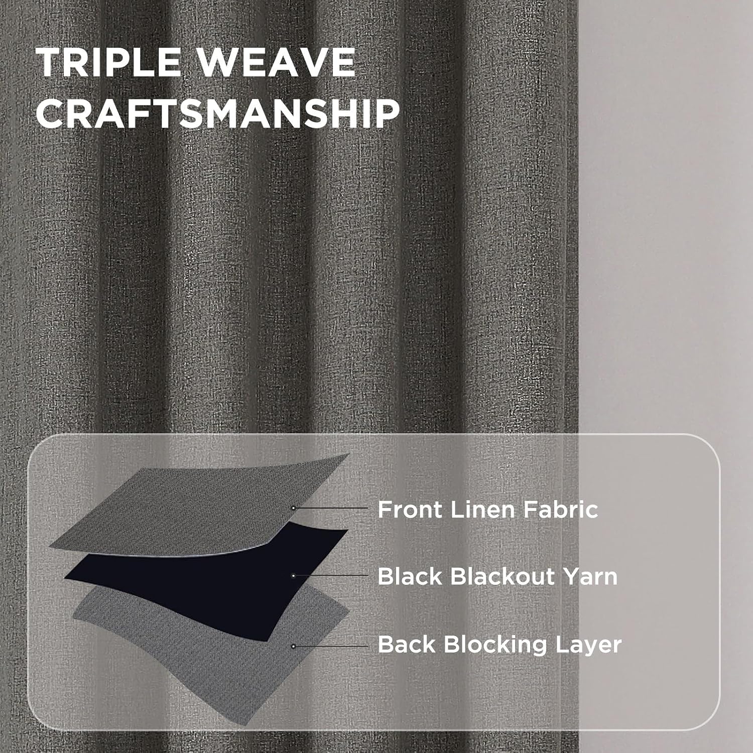 Cucraf 100% Blackout Curtains 108 inches Length 2 Panels Set, Room Darkening Linen Textured Curtain Grommet for Bedroom Living Room, Light…