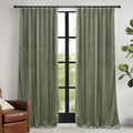 Rybhome RYB HOME Sage Green Velvet Curtains 84 inches, Room Darkening Super Soft Velvet Drapes with Pleat Tape for Living Room, Thermal Ins…