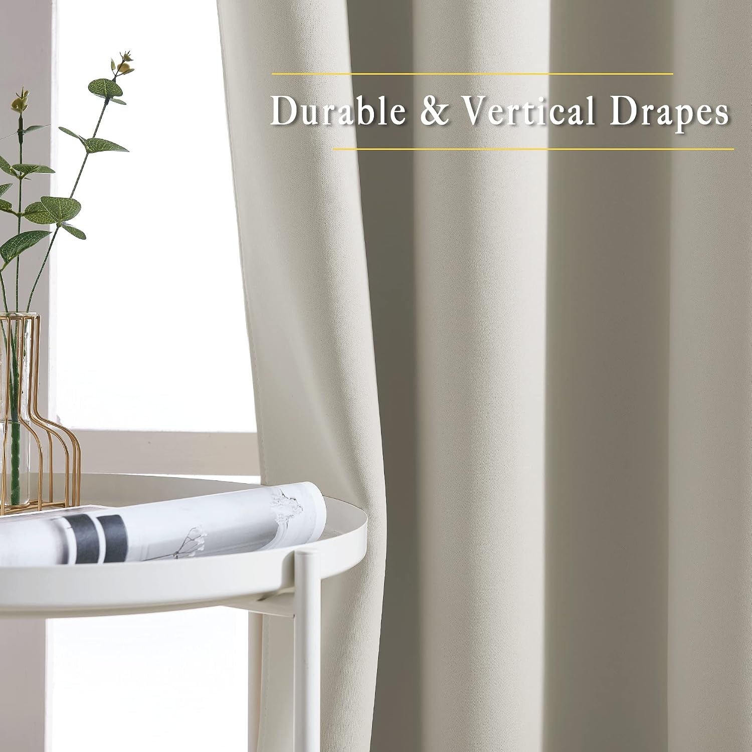 Nicetown Blackout Natural Curtains for Bedroom - Window Treatment Thermal Insulated Grommet Solid Drapes Energy Saving Sound Reducing for B…
