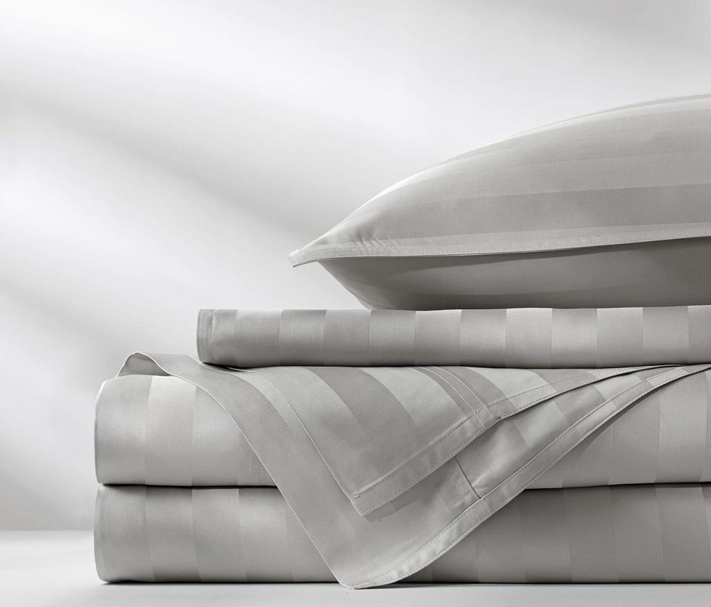 PureBamboo Pure Bamboo Full Sheets, Genuine 100% Organic Viscose Derived from Bamboo Bed Sheet Set, Luxuriously Soft & Cooling, Double Stit…