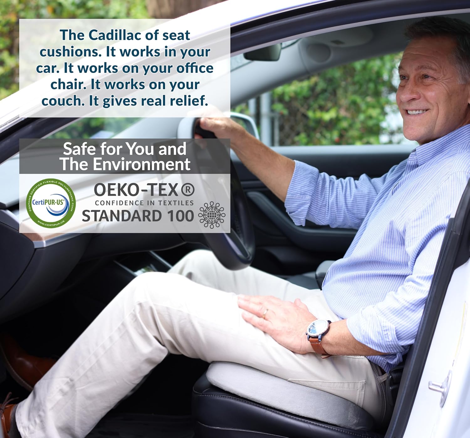 ComfiLife Gel Enhanced Seat Cushion – Office Chair Cushion – Non-Slip Gel & Memory Foam Coccyx Cushion for Tailbone Pain - Desk Chair Car S…