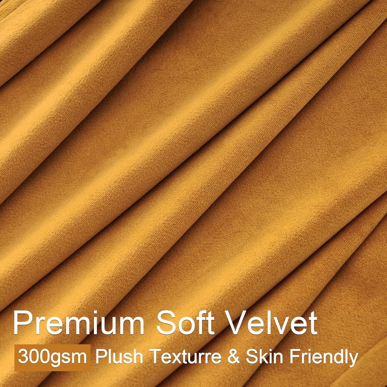 Drapenova 102 Inch Long Yellow Custom Velvet Curtains for Living Room Bedroom Elegant Luxury Pinch Pleat Room Darkening Blackout Dra…