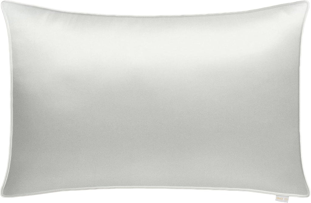 Gracecompany Grace & Company Silky Satin Pillowcase for Hair & Skin, Oeko-Tex Certified Satin Silk Pillowcase with Zipper - Ultra Smooth Wh…
