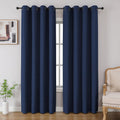 Cucraf 100% Blackout Curtains 84 inches Length 2 Panels Set, Room Darkening Linen Textured Curtain Grommet for Bedroom Living Room, Light B…